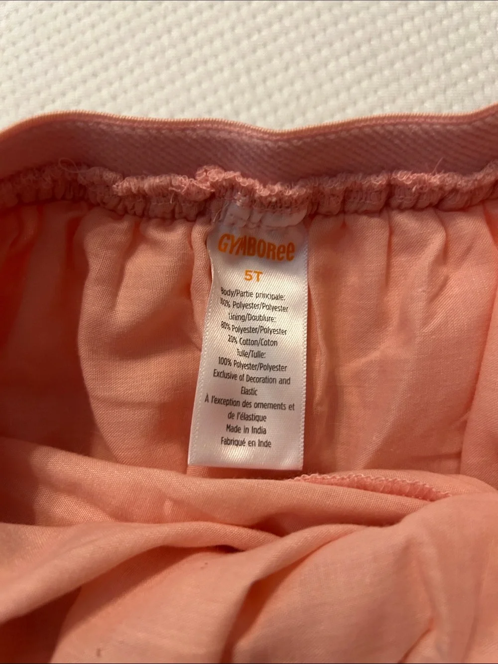 Gymboree Peach Tulle Skirt with Red Apple Appliqués